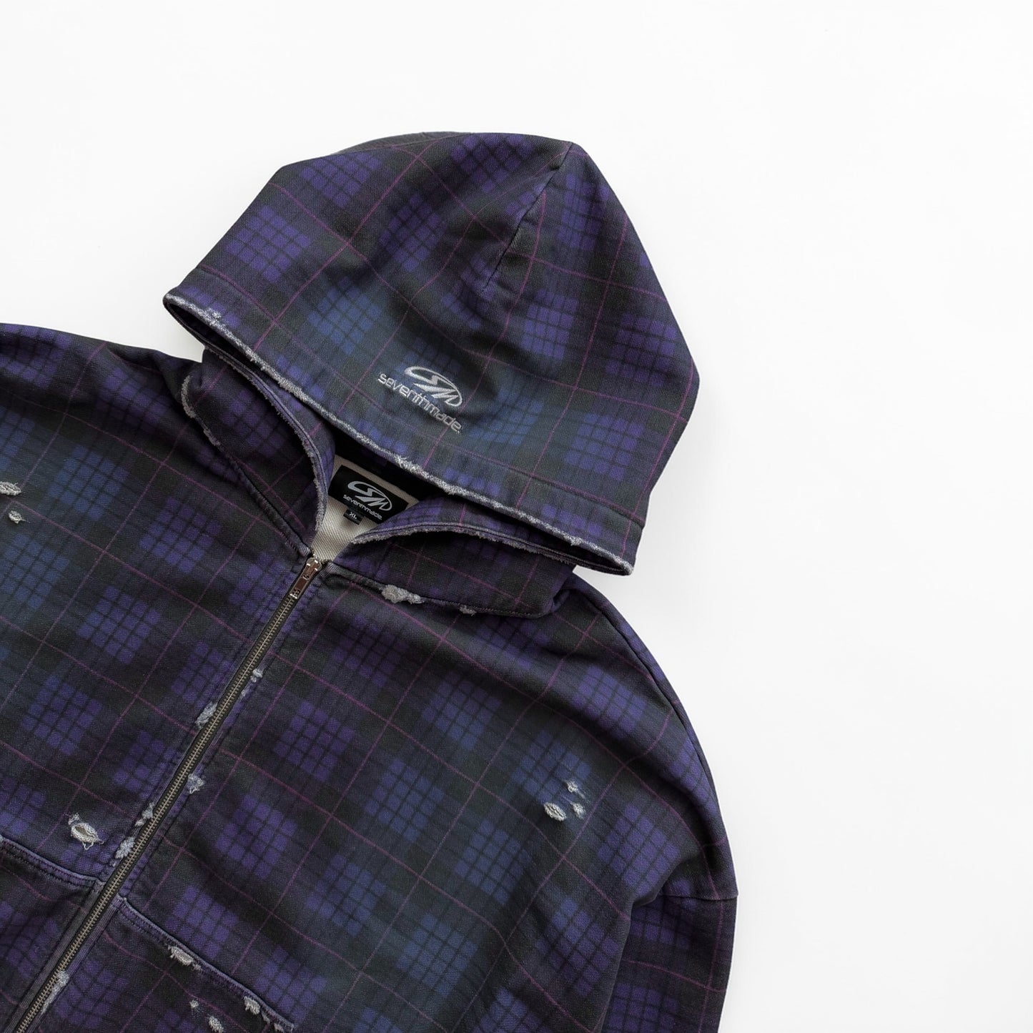 Grape Plaid Zip Up