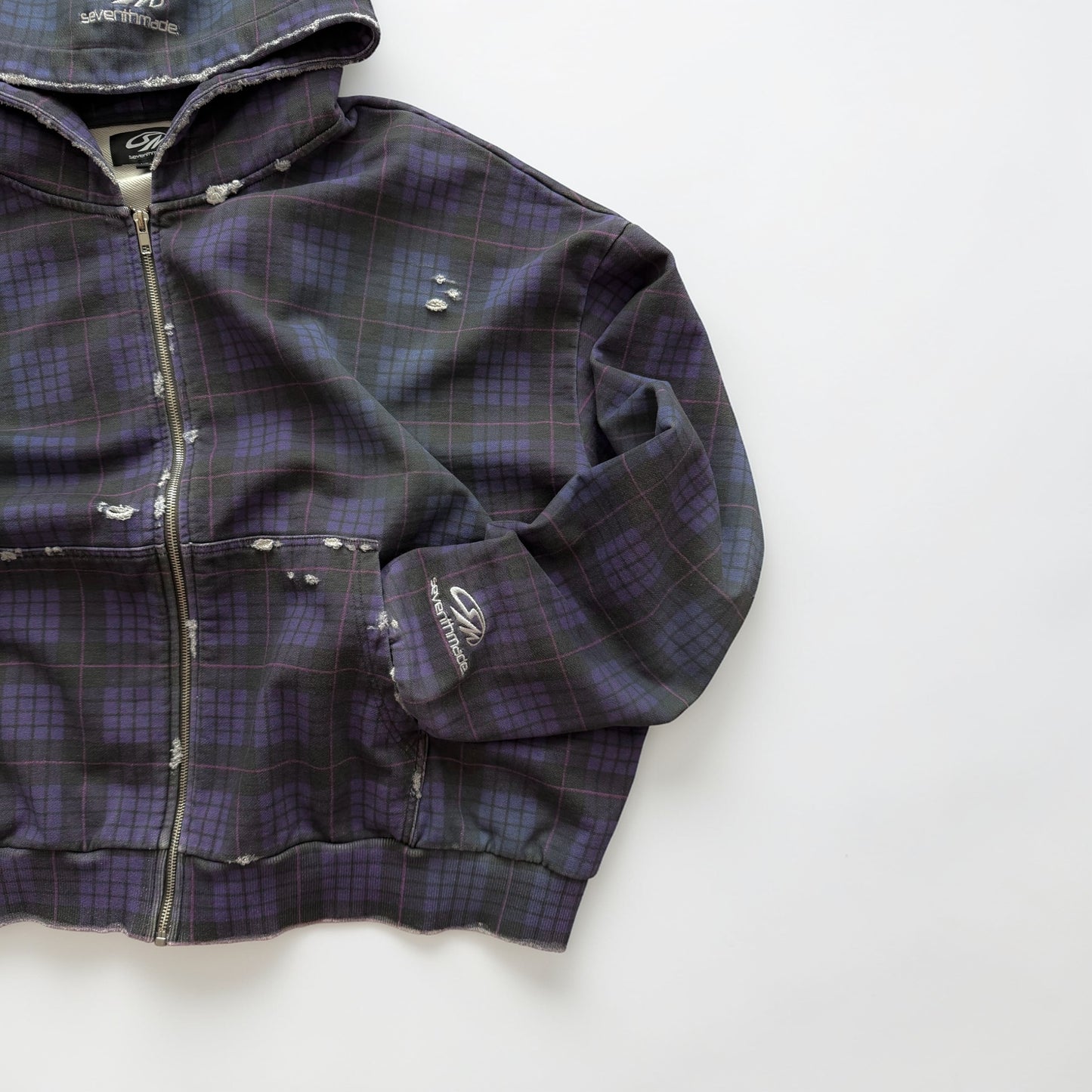 Grape Plaid Zip Up
